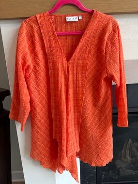 Habitat Orange Textured V-Neck Tunic Top